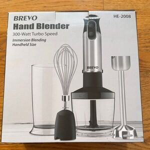 Brevo Immersion Blender with Black and Clear Design NEW never out of box
